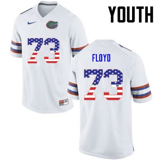 Youth Florida Gators #73 Sharrif Floyd NCAA Nike White USA Flag Fashion Authentic Stitched College Football Jersey TEE3362OP